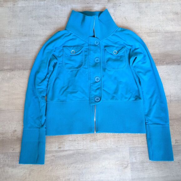 BCBGMaxAzria vintage y2k turquoise jacket size XL - Picture 1 of 6